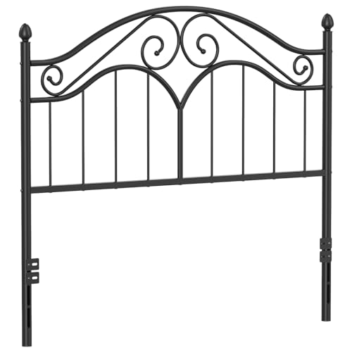 Headboard for Full Size Bed Frame Vintage Platform Bed Metal Headboard Only | Height Adjustable,Sturdy and Stable,Easy Assembly,Black - color: Black, size: Full