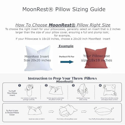 MoonRest® Synthetic Down Alternative 18x18 Square Pillow Insert Form, for Decorative Throw Pillow, Sofa, Cushions, Body and Bed - Pack of 2- Size 18“X 18” - style: 2 PACK - 18 x 18