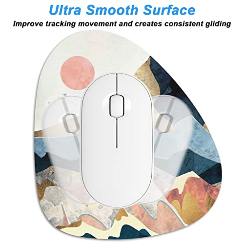Rimilak Small Mouse Pad 6 x 7 Inch, Irregular Mini Mousepad, Ink Sunrise | Non-Slip Rubber Base, Waterproof Compact Mouse Mat for Laptop Computer Wireless Mouse Keyboard Home Office Travel - color: Ink Sunrise, size: 7L x 6W inches