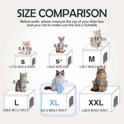 MEEXPAWS Cat Litter Box Enclosure Furniture XL Velvet Lift Design Lid | Large Hidden Cat Washroom Bench Ottoman, Storage Cabinet Dog Proof,Urine Proof, Easy Clean, Quick Assembly,Black - color: Black, size: XL 25.6''x W17.7'' x H17.7''