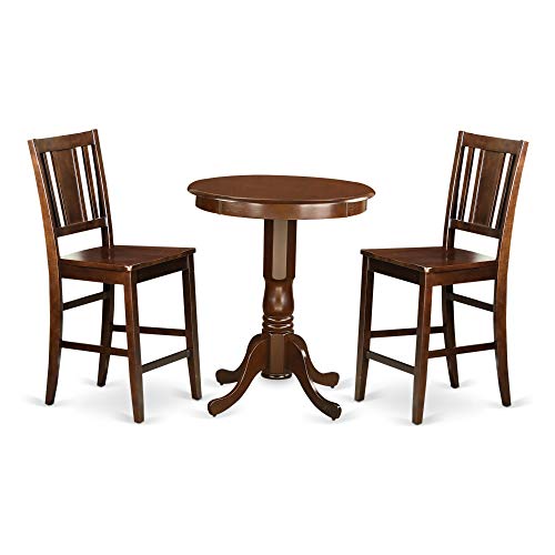 Exquisite Small Kitchen Table Set with Counter Height Chairs - Sleek Round Table with Wood Finish - Perfect for Dining or Kitchen Area - Seats 2