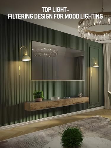 TORCHSTAR 26 Inch Wall Light Fixture, Metal, Plug-in, E26 Base, Green | Wall Mounted Lamp with On/Off Switch for Living Room, Reading Nook, Bedroom, Bulb Not Included - color: Green