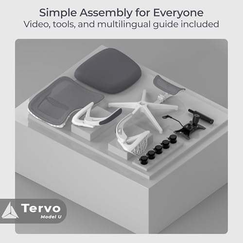 Tervo Model U | Folding Office Chair for Small Spaces | Ergonomic Design with High Rebound Mesh | Computer Desk Chair for Gaming | For Adults & Kids | Foldable & Compact with Flip Up Arms