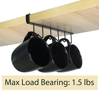 3 Pack Black Under Cabinet Mug Holder, Cup Rack For 1 Inch Shelves | Save Cabinet Space By Hanging Mugs Under Shelves, Keeping Cups Organized And Easy To Access - color: b- 3pcs Black