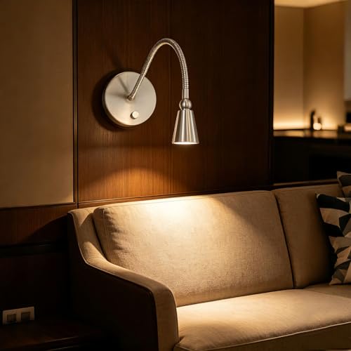HomeFocus Bedside Wall Light,Eye-Caring LED Reading Wall Lamp,Dimmable Wall Light,Wall Sconces