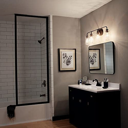 Kichler Braelyn 4-Light Industrial Vanity Light, Chrome - color: Chrome, size: 44 in 4-Light