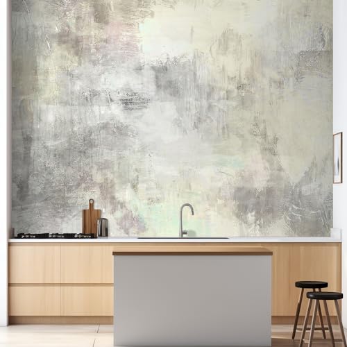 wall26 Wall Sticker/Wall Mural Abstract Acrylic Background in Light Grey and White Colors, Not Peel and Stick, Non-Woven Wallpaper Decorative for Bedroom, Living Room, Office - 48x72 inches - color: Artwork - 13, size: 48"x72" Premium Non-woven