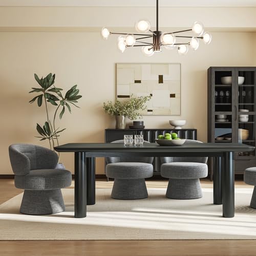 360° Swivel Accent Chairs Set of 2, Modern Chenille Upholstered Boucle Dining Chair with Back, Vanity Chair Accent Armchair Side Chairs for Dining/Living Room, Bedroom, Gray - color: Grey, size: 2 Chairs