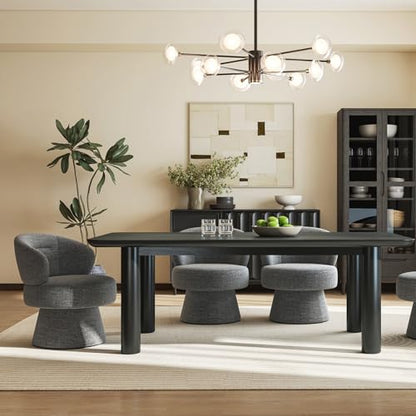 360° Swivel Accent Chairs Set of 2, Modern Chenille Upholstered Boucle Dining Chair with Back, Vanity Chair Accent Armchair Side Chairs for Dining/Living Room, Bedroom, Gray - color: Grey, size: 2 Chairs