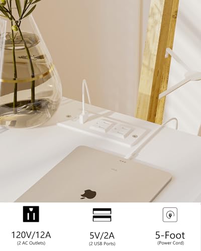 White Nightstand with Outlet,Modern Bedside Table with Storage Drawer and Open Wood Shelf, for Living Room, Bedroom and Small Spaces, Accent Night Stand with Solid Wood Legs, Easy Assembly - color: White-outlet
