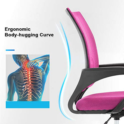 Office Chair Desk Chair Computer Chair Ergonomic Executive Swivel Rolling Chair with Lumbar Support,2 Pack - color: Pink, size: 2 Pcs