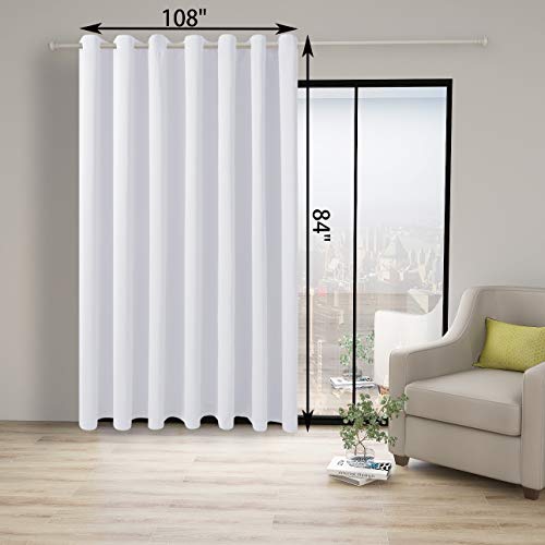BONZER Room Divider Curtain, Light Reducing Screen Partitions | Wall Wide Thermal Insulated Blackout Curtains for Shared Room, 84L x 108W Inch (7L x 9W ft), 1 Panel, Greyish White - color: Greyish White, size: 108"W x 84"L (Pack of 1)