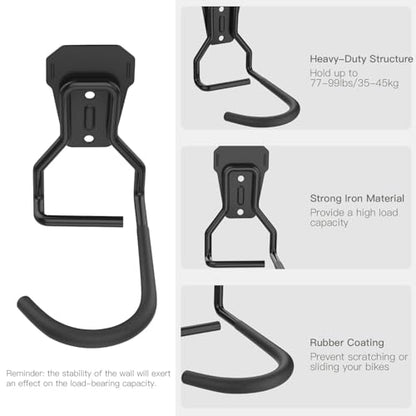 Housolution Bike Wall Mount with Fixed Hook, [8 Pack] Bike Storage Rack | Bike Rack Vertical Stand for Garage - Easily Hang/Detach - with Screws Iron Bike Hanger Brackets - size: 8 Pack