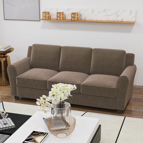 Bonzy Home 2 Piece Sofa Set, 2-Seater & 3-Seater Sofa Couch, Modern Comfy Living Room Set with Thick Cushion, Ideal for Apartment Office, Brown - color: Brown, size: 80.7" + 58"(3 + 2 Seat)