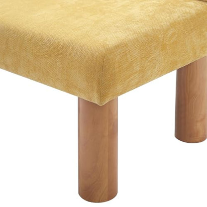 Christopher Knight Home Wally Fabric Upholstered Dining Bench, Long Dining Room Chair, Wooden Entryway Bench, Bedroom End of Bed Bench, Yellow+Natural - color: Yellow+natural