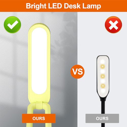 Giryuhd LED Desk Lamp for Office Home & Battery Operated Lamp Rechargeable Lamp Foldable & Portable Light, LED Desk Light Strip, 3 Brightness Dimmable Small Desk Lamp Reading Lamp (Yellow) - color: Yellow