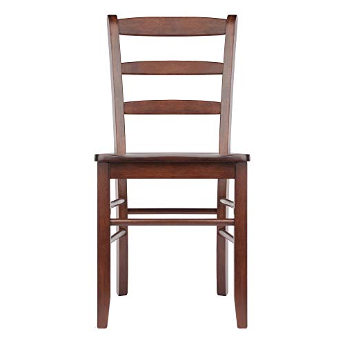 Winsome Groveland 3-Pc Dining Table with 2 Ladder Back Chairs, Walnut - color: Walnut