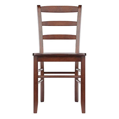 Winsome Groveland 3-Pc Dining Table with 2 Ladder Back Chairs, Walnut - color: Walnut