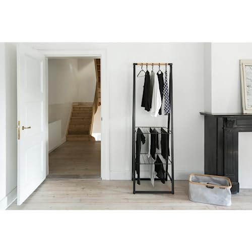 Brabantia - Linn Clothes Rack - Multi-Functional - Space Saver - Adjustable Shelves - Wardrobe Hanging - Drying Rack - Freestanding - Stable - Black - Small - color: Black, size: Small