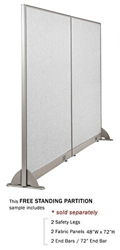GOF Partition Part : End Bar 4ft / 48" H, end Cover Full Fabric/Partial Glass Panels, end bar Workplace Room Divider - size: 48"H End Bar
