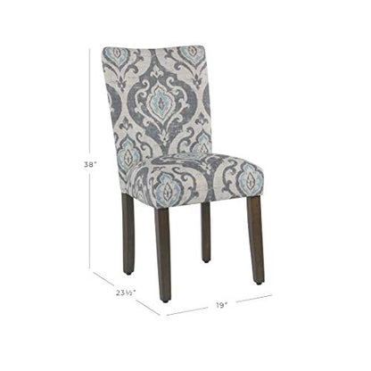 HomePop Parsons Classic Upholstered Accent Dining Chair, Set of 2, Suri Blue - color: Suri Blue, style: Pack of 2