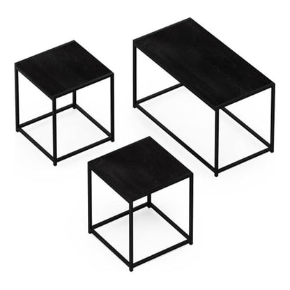 Furinno Camus Modern Living Room Coffee Table with 2 End Tables Set, Americano - color: Americano, size: 3-in-1 Set (1 Coffee + 2 End Tables)