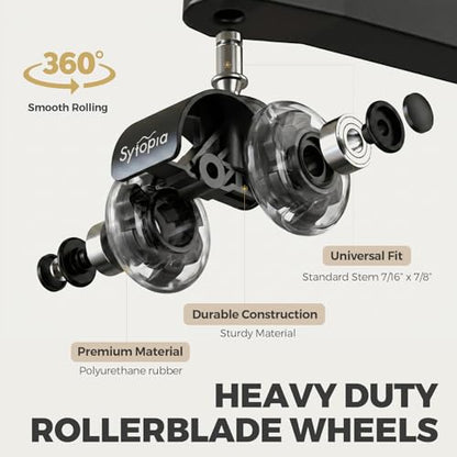 Office Chair Wheels 2" Desk Chair Caster Wheels Smooth Roller Style Quiet for Carpet and Hardwood Floors Universal Fit 11x22 mm Set of 5 Black - color: Black-2 Inch