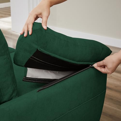 Small Loveseat Sofa, 57" Mid Century Modern Love Seat, 2 Seater Couches for Living Room, Bedroom, Small Spaces, Green - color: Green