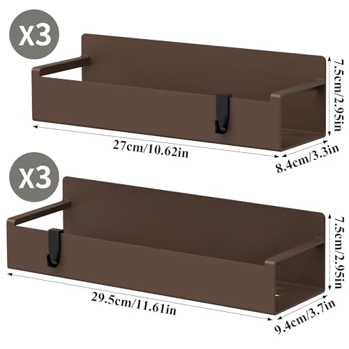 6 Pack Magnetic Spice Rack Organizer for Refrigerator and Oven, Brown Fridge Organizers and Storage for Kitchen - color: Brown, size: 6 Pack