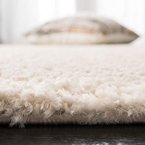SAFAVIEH August Shag Collection Accent Rug - 2'3" x 4', Beige, Solid Design, Non-Shedding & Easy Care, 1.2-inch Thick Ideal for High Traffic Areas in Entryway, Living Room, Bedroom (AUG900D) - color: Beige, size: 2'3" x 4' (Rectangular)