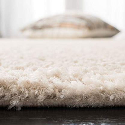 SAFAVIEH August Shag Collection Accent Rug - 2'3" x 4', Beige, Solid Design, Non-Shedding & Easy Care, 1.2-inch Thick Ideal for High Traffic Areas in Entryway, Living Room, Bedroom (AUG900D) - color: Beige, size: 2'3" x 4' (Rectangular)