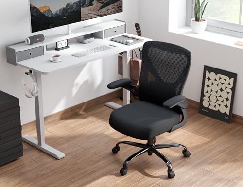 Office Chair: Mesh Ergonomic Desk Chair with 3D Lumbar & Swivel | 330LBS Computer Chair-Executive Task Chairs with Flip-up Arms Home Office Chairs Gaming Chair for Long Hours(Black-Pack of 2) - color: Black, size: Pack of 2
