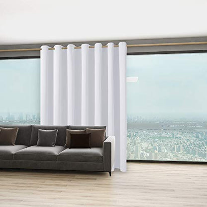 BONZER Room Divider Curtain, Light Reducing Screen Partitions | Wall Wide Thermal Insulated Blackout Curtains for Shared Room, 84L x 108W Inch (7L x 9W ft), 1 Panel, Greyish White - color: Greyish White, size: 108"W x 84"L (Pack of 1)