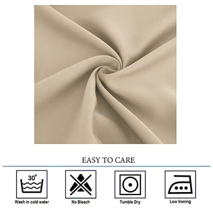 Diraysid Beige Grommet Blackout Curtains for Bedroom Thermal Insulated Room Darkening Curtains Drapes, 42 x 63 inch, 2 Panels - color: Beige, size: 42"W x 63"L (Pack of 2)