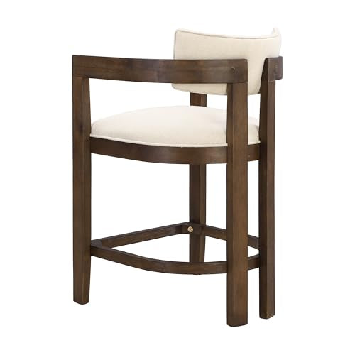 Christopher Knight Home Ryland Bar Table and Chairs Set of 2, 3 Piece Bar Table Set with Upholstered Counter Stool, Rubberwood Counter Height Dining Set for 2, Walnut+Beige