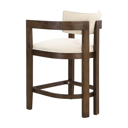 Christopher Knight Home Ryland Bar Table and Chairs Set of 2, 3 Piece Bar Table Set with Upholstered Counter Stool, Rubberwood Counter Height Dining Set for 2, Walnut+Beige