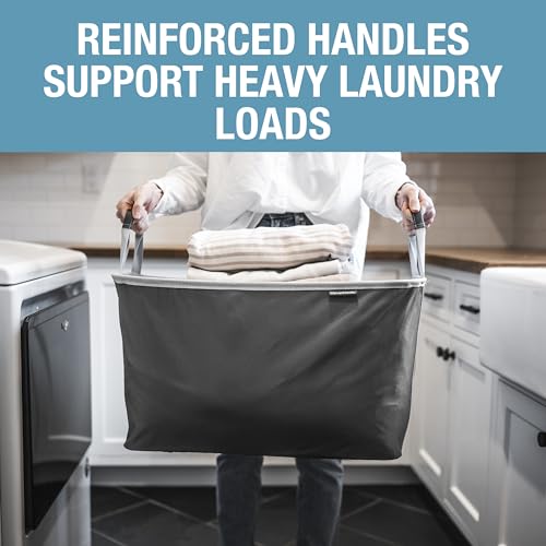 CleverMade Collapsible Laundry Basket, 60L Pop-Up Hamper, 2 Pack, Black | Clear Floor Space Between Laundry Days | Each Basket Holds 55 lb, Stays Upright While Loading, and Folds to 1.25 Inches - color: Black Gray