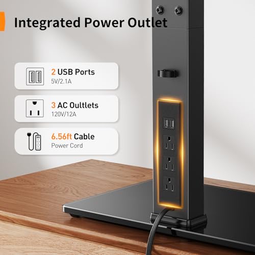 Perlegear Swivel TV Stand with Power Outlet for 32–72 inch TVs up to 99 lbs | Stable Tempered Glass Base, Universal TV Stand Base with Tilt, 9 height adjustments,cable management, max VESA 600x400mm - size: 32-72 Inch