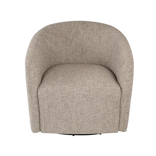 HomePop 360° Swivel Barrel Accent Chair - Midtone Gray Fabric - color: Midtone Gray