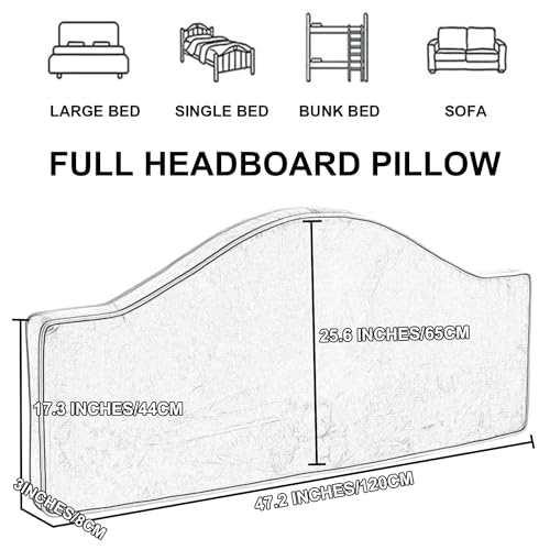 Curved Headboard Pillow Wall Mounted Headboard Reading Pillow,Wedge Upholstered Kid Headboard Support Cushion Daybed Bunk Bed Backrest Bedside Bolster,Pink,Straps 47"/Full - color: Pink, size: Straps 47"/Full