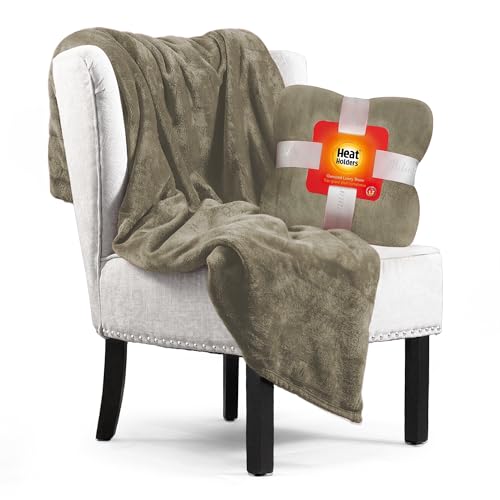 HEAT HOLDERS Fleece Throw Blanket for Couch - 300GSM Plush Super Soft Throw Blanket for Bed, Sofa, car & Travel - Extra Large Cozy Blankets, Warm Thick Fuzzy, All Season - Sage - color: Sage