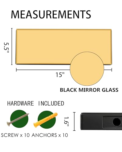 SHYFOY Glass Floating Shelves for Wall, Set of 3, Brass | Display Wall Shelves with Invisible Brackets for Bathroom, Living Room, Bedroom and Kitchen - color: Brass-3pack