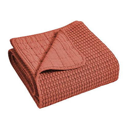 Levtex Home Mills Waffle Twin Bedspread Set (84x104in) with 1 Pillow Sham (26x20in) - Adobe - 100% Cotton Twin Size Bedspread Set - Lightweight, Soft, Pre-Washed - color: Adobe, size: Twin Bedspread