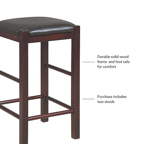 Linon Brown 3-Piece Table Faux Marble Tavern Set, 42" w x 22.25" d x 36" h - color: Brown