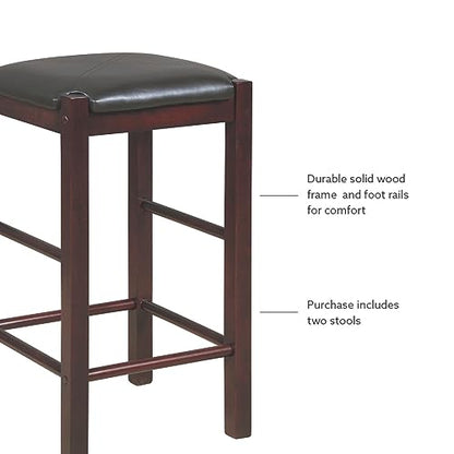 Linon Brown 3-Piece Table Faux Marble Tavern Set, 42" w x 22.25" d x 36" h - color: Brown