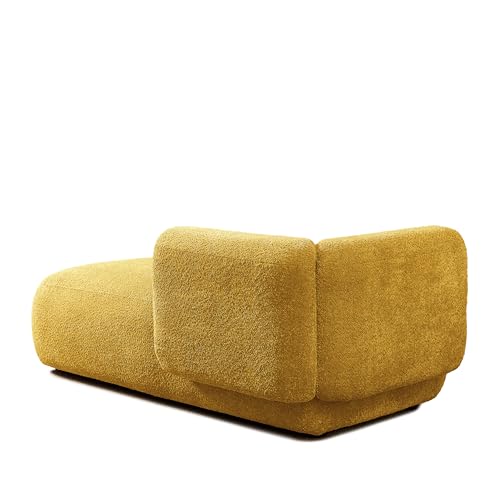 ERYE Boucle Upholstered Right Facing Chaise Lounge Indoor for Living Room Bedroom,Comfy Single Chaise Lounge Modern Leisure Recliner Sleeper Sofa Daybed, Easy Assemble - color: Yellow/R