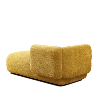 ERYE Boucle Upholstered Right Facing Chaise Lounge Indoor for Living Room Bedroom,Comfy Single Chaise Lounge Modern Leisure Recliner Sleeper Sofa Daybed, Easy Assemble - color: Yellow/R