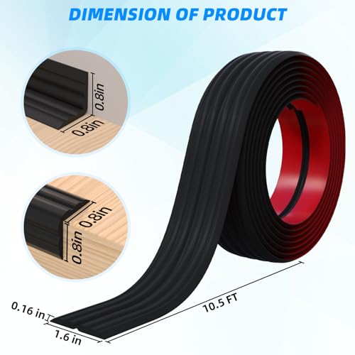 10FT Flexible Wall Corner Protector Moulding Trim, Peel and Stick Inside & Outside Wall Corner Guards Edge Protector,Self Adhesive Molding Trim Strip for Edge Ceiling - color: Black, size: 1.6in x 10.5ft