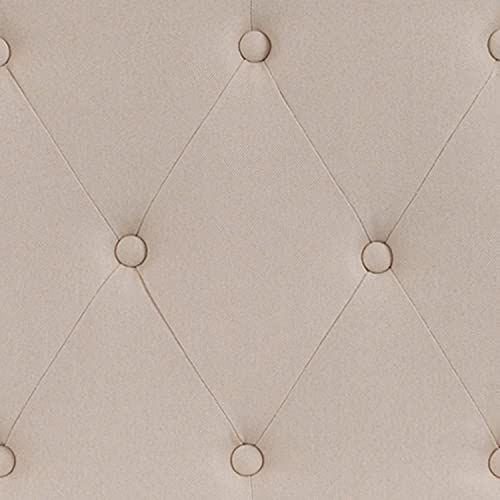 Emma + Oliver Beige King Tufted Headboard | Adjustable Bed Rail Slots, Fabric Upholstered - color: Beige, size: King