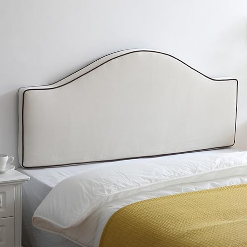 Curved Headboard Pillow Wall Mounted Headboard Reading Pillow,Wedge Upholstered Kid Headboard Support Cushion Daybed Bunk Bed Backrest Bedside Bolster,Beige,Straps 47"/Full - color: Beige, size: Straps 47"/Full